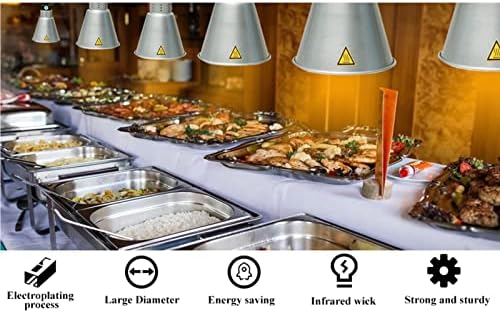 Lâmpada quente de aquecimento de alimentos ESGT, Buffet Food Lâmpada Luzes de cozinha aquecedores de lâmpada de lâmpada de lâmpada