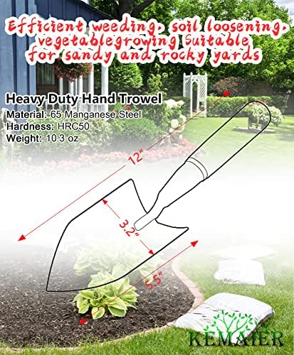 Trowel de mão de jardinagem pesada - pá de jardim, pá de jardim e ferramentas de jardinagem para transplantar, escavar,