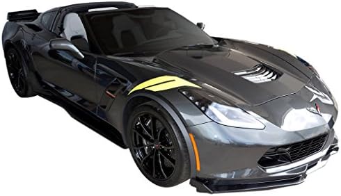 2017 Corvette C7 Wide Body Grand Sport Z06 Hashs Marks Decals Stripes Kit L&R - Flash de carbono