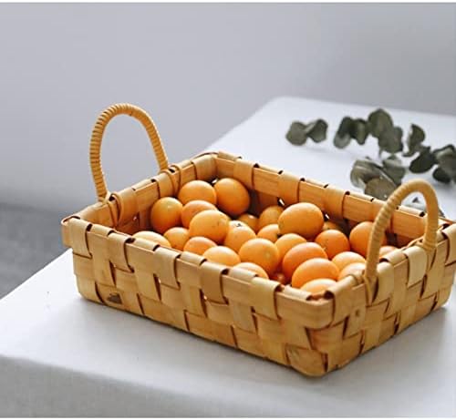 Cestas de frutas de pão Gretd, organizador de cozinha de cesta de brasão tecido de madeira de armazenamento de cesta
