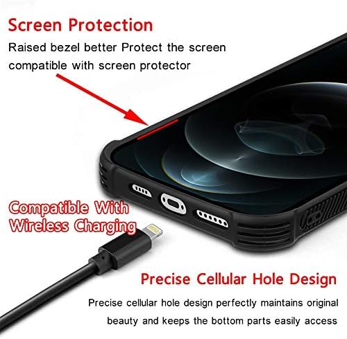 Caixa Kanghar Compatível com iPhone 12 Pro Max, design de lábios rosa, textura de pneu não deslizamento +Caixa de proteção