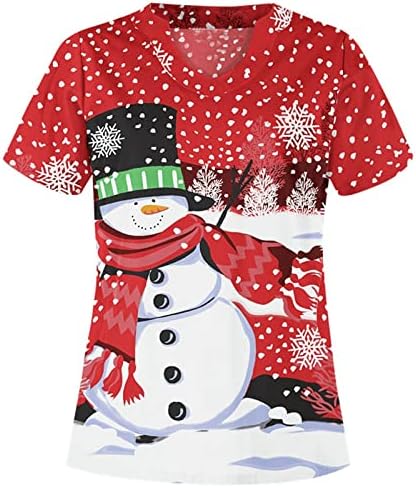 JjHhaevdy Christmas Tops for Women PLUS TAMANHO VIDO V CHAMISTAS DIVERTIDAS TRABALHANDO CHAMANHA DE TRABALHO COM POPOS