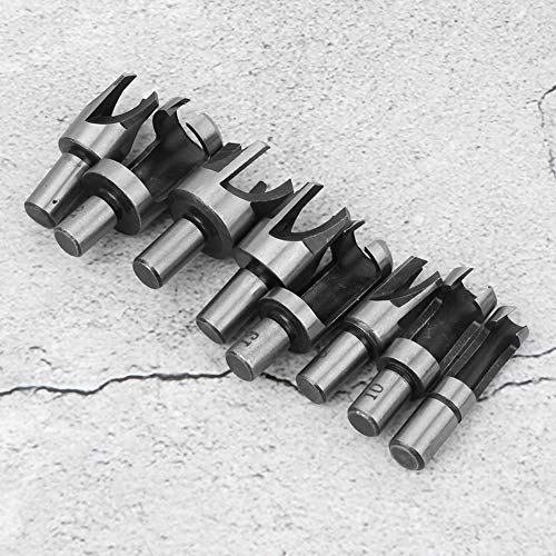 8pcs Wood Plug Cutter Drill Bit Bit Bits Garra Bits Definir ferramenta de corte de madeira de aço de alto carbono para