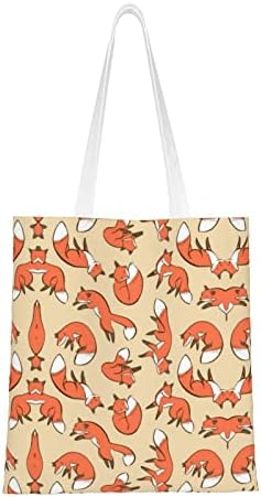 Ewmar muitas raposas sacola de compras de lona, ​​confortável e leve, adequada para viagens de compras, tamanho /