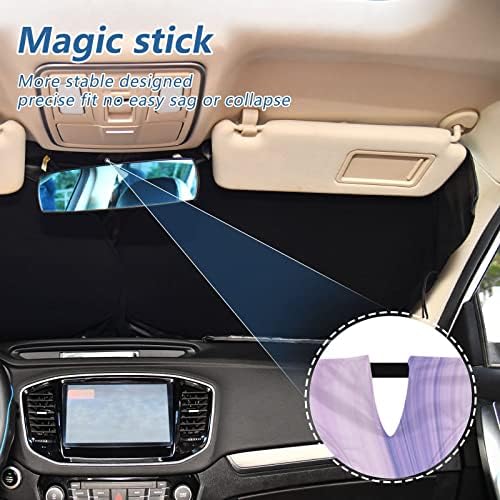 Blueangle Car Windshield Sunshade de mármore roxo dianteiro Auto Sun Shield Shield Visor Vehicle Acestories, 62 × 32#888