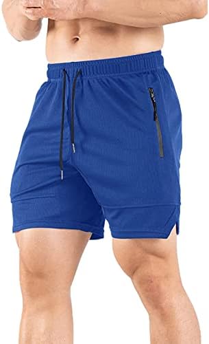 Mens de zddo, shorts, shorts de exercícios para homens, shorts 2 em 1 com bolsos com zíper, shorts de ginástica de 5 polegadas