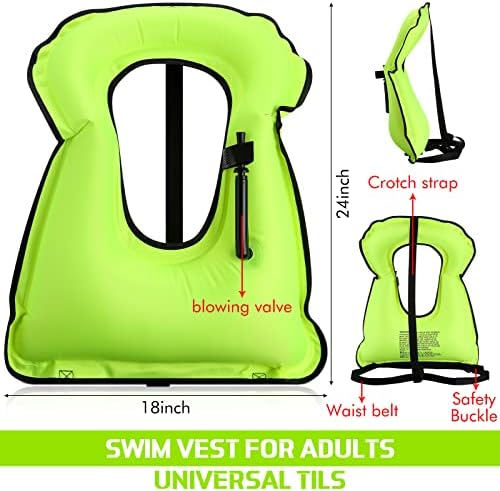 4 PCs Infláveis ​​para coletes de snorkel, jaquetas portáteis de coletes de natação, coletes de caiaque ajustáveis ​​coletes de segurança para mergulho com mergulho com mergulho com mergulho