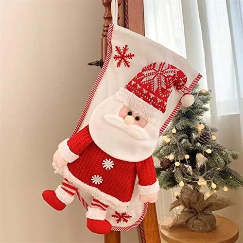 Aetygh 2 pacote de meias de Natal extras grandes, 17,7 polegadas Santa Snowman Snow Family Meockings Festas Festas Holding Decorações