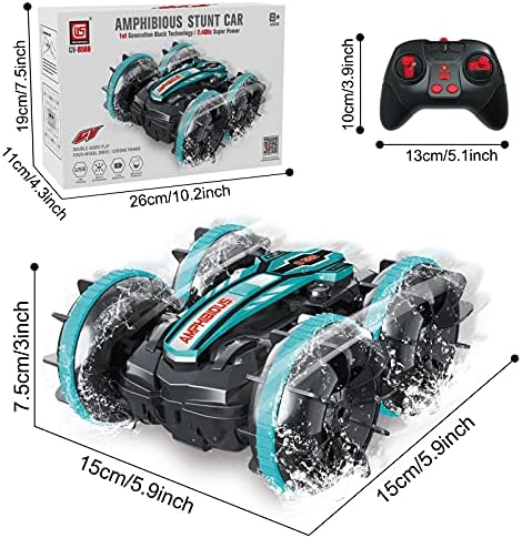 Carro RC anfíbio para crianças - 2,4 GHz Brinquedos de barcos de controle remoto para meninos RC Monster Truck Toys Toys