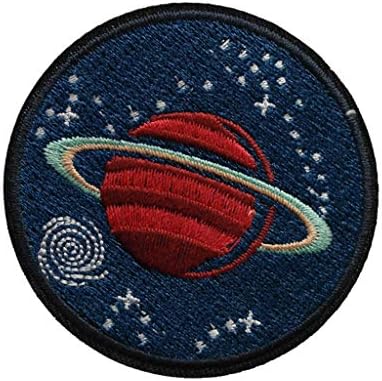 Tenner London Saturno Bordado de bordado de ferro ou costurar em apliques de transferência de motivos bordados Patch Saturn Patch