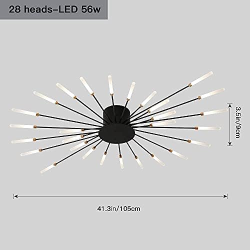 Jaymp teto leve lâmpada de teto de forma de flor moderna para sala de estar Quarto rubor de montagem metal metal acrílico Sputnik