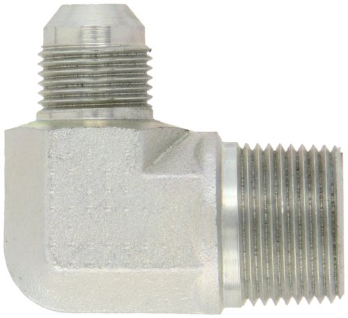 Eaton Aeroquip 2024-12-8S de 90 graus cotovelo masculino, Tipos finais de 37 graus e NPT, aço carbono, 1/2 jic x 3/4 NPT Tamanho