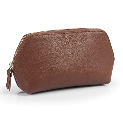 Londo Genuine Leather Makeup Bag Cosmetic Pouch Travel Organizer Hanketness