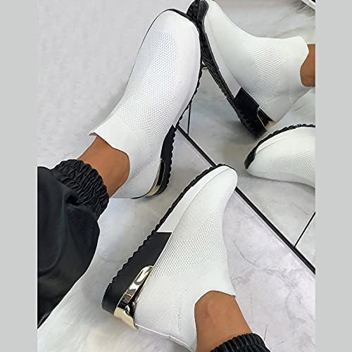 Jmmslmax Sapatos para mulheres com arco Suporte Comfort Women Women Moda Sênis fofos de malha de malha fechada de