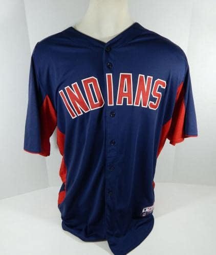 Cleveland Indians Zach McAllister #34 Game usou Blue Jersey Batting Practice 70 - Jerseys MLB usados ​​para jogo MLB