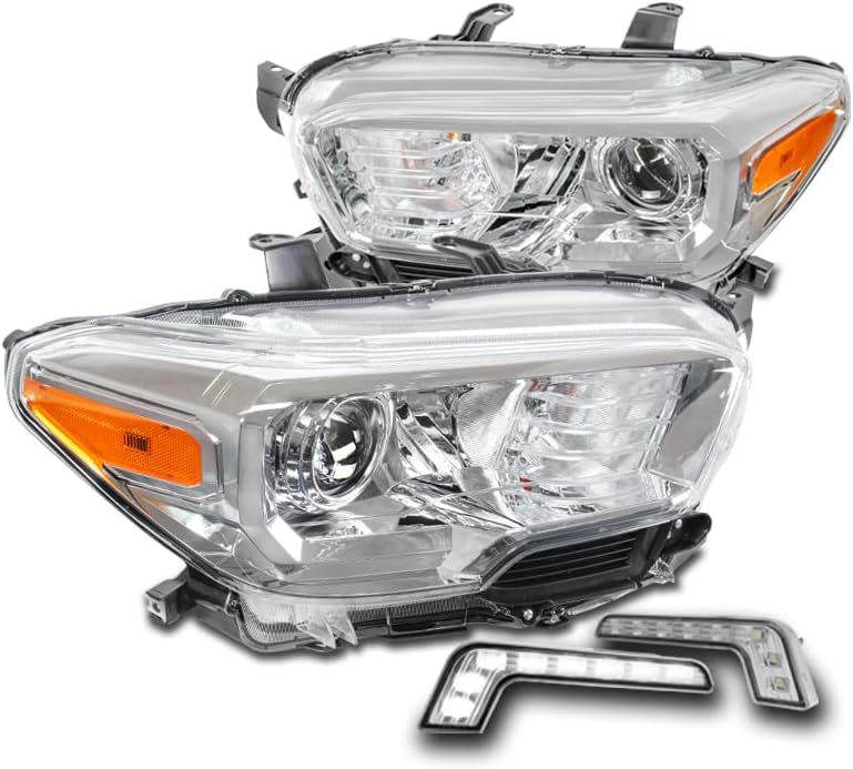 ZMAUTOPARTS PROJETOR FARECTRAMPS CHROMES C/6,25 LED branco DRL compatível com -2021 Toyota Tacoma