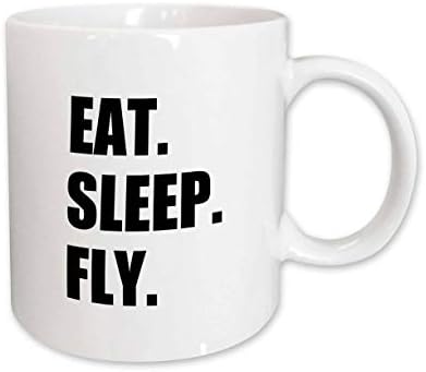 3drose Mug_180404_1 Coma Sleep Sleep Fly Divery Gifts for Pilots Flight Crew e Frequente Flyers Ceramic Caneca, 11 onças