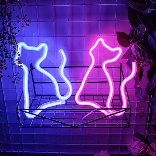Jywj Cat Neon Signs, USB ou 3-AA Battery Light Light, Decor de Mesa de Luzes LED, Décor de parede do quarto das meninas, Presente