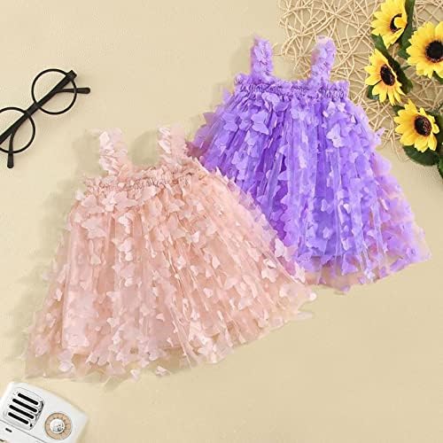 Kagayd Girls Princess Dress Cossa Girls Girls sem mangas 3d Butterfly Tulle Princess Dress Dance Festy Dresses Roupas