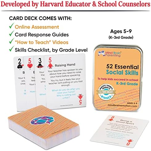 52 Cartões de conversação e guias de conversação de habilidades sociais essenciais - pelo educador de Harvard - atividades de aprendizado emocional social para pais, professores, conselheiro escolar