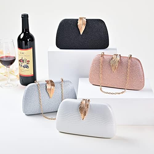 Bolsa de noite com cadeia destacável, bolsa de embreagem para mulheres, bolsa de festa brilhante para casamento,