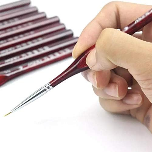CCBUY 9PCS Linha profissional desenho caneta Detalhe da mão Mão pincéis Pincéis de cabelos lobo Detalhes finos Pintura