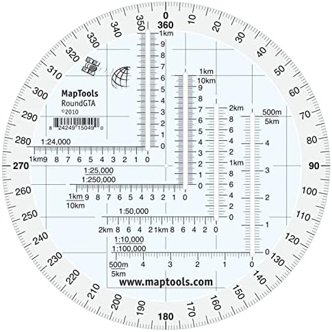 Maptools redondo escala de coordenadas militares e transferidor