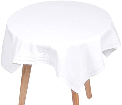 Louthiane linho de algodão branco Jacquard Toleta de mesa de 30x30 polegadas, capa de mesa lavável para jantar, café, quarto, festa