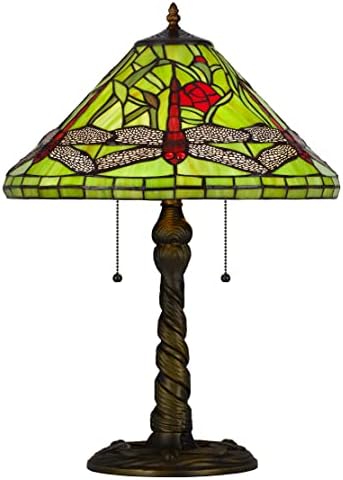 Iluminação cal Bo-3110tb 60w x 2 metal e resina Tiffany Table Lamp com correntes, latão antigo