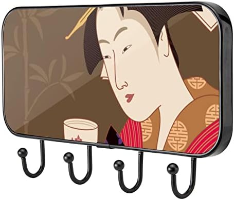 Ganchos de Guerotkr para pendurar, ganchos adesivos, ganchos de parede para pendurar, padrão retro japonês abstrato