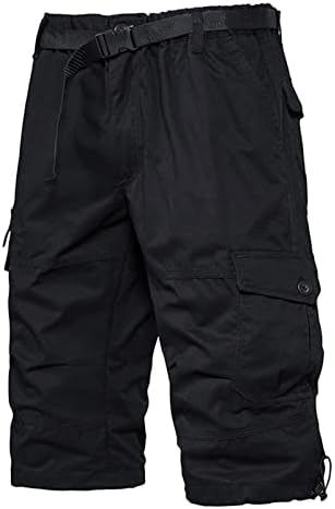Shorts de caminhada para homens, shorts casuais de carga ao ar livre de verão leve curto com bolsos multi -bolsos