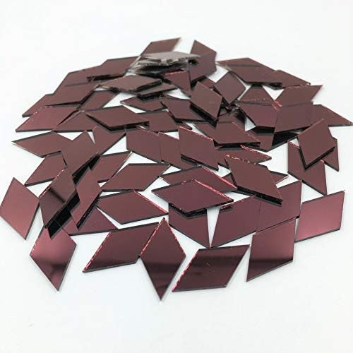 Nuo Rui 200pcs 1 x 1/2 Mosaico em forma de diamante espelhos de mosaico roxo espelhos artesanais