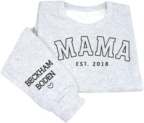 Nazenti personalizou mole mole para mulheres, mamãe sweatshirt com o nome das crianças Mama Gifts, Novos Presentes da Mama