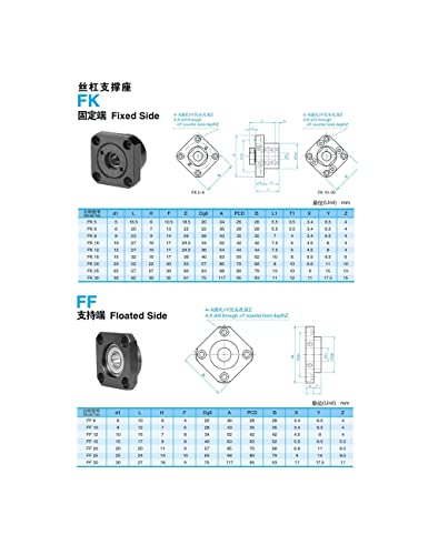 Conjunto de peças CNC SFU1605 RM1605 350mm 13,78in +2 SBR16 Rail de 350 mm 4 Bloco SBR16UU + FK12 FF12 suportes de extremidade + DSG16 Habitação de 8 mm*10mm para CNC