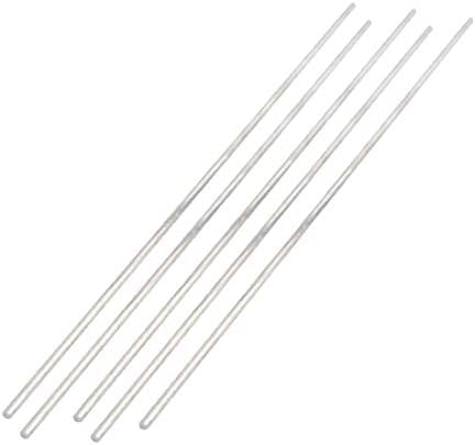 X-Dree 2,5 mm x 180mm aço inoxidável barra redonda barra redonda Silver Tom de prata 5pcs (Barra de Barra Reda Recta