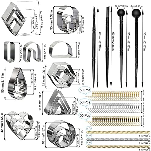 Cortadores de argila de polímero: 328pcs cortadores de argila de várias formas para brincos DIY Ferramentas de colar de jóias de colar