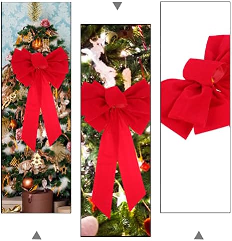 Cabilock Wedding Decor 10 PCs Árvore de Natal Topper Coornas decorativas Christmas Red Large Bow Bowknot para pendurar