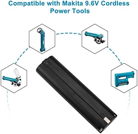 Atualização de 3600mAh Ni-MH 9,6 volts de substituição de bateria compatível com Makita 9.6V Bateria 9000 9033 193890-9 192696-2