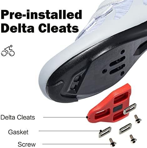 Sapatos de ciclismo de pilotagem feminina masculina com Delta Cleat Conjunto compatível com SPD para bicicleta de pedal de bloqueio