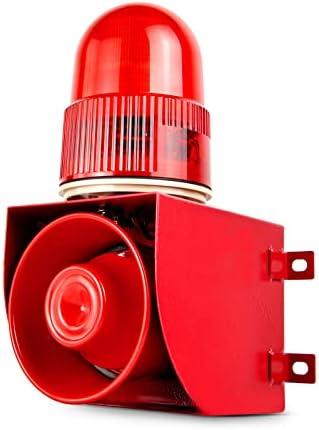 Sirene industrial de som e alarme de luz - LED STROBE AVISO LUZ DE AVISO 120dB Loup Horn Outdoor Segurança Sirene 25W AC110V