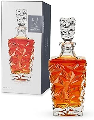 Viski Prism Whisky Decanter, jarra de cristal sem chumbo, barware elegante, conjunto de 1, 850 ml