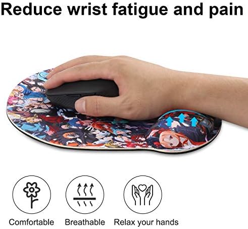 Ruifengsheng Suporte Pad mouse, Memória ergonômica A Padrocolagem de Memória Ergonômica Resto Resto Suporte à Dor Tapete de Alívio com Base de Borracha NonSlip Para Computador, Laptop （01）