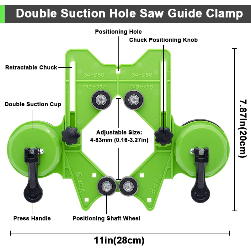 Jamiikury Hole Saw Guia Gabinete, 4mm - 83mm Localizador de perfuração ajustável Guia de perfuração Gabinete de perfuração