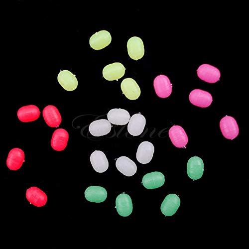 100pcs oval luminoso pesca iscas de pesca miçangas marítimas de flutuação rígida tackles 6 cores -