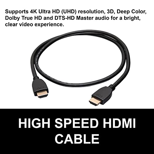 Cabo HDMI C2G, 4K, cabo HDMI de alta velocidade, Ethernet, 60Hz, 4 pés, preto, cabos para ir 50608