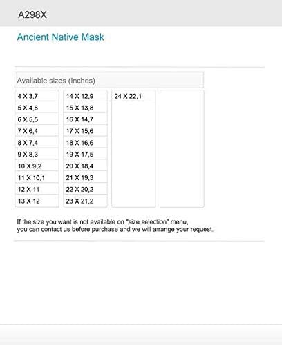 Decalques decalque máscara nativa antiga 12 x 11