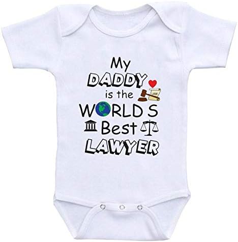 Joyu, meu pai é o melhor advogado do mundo Baby Rompers Recém -nascido Infantil Camisetas de Manga Curta