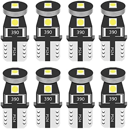 FaxCars 194 168 T10 Bulbos LED 6000K Cool branco 8 pacotes, 300% super brilhante 3030 3-SMD Substituição LED Halogen 12V Carrocre