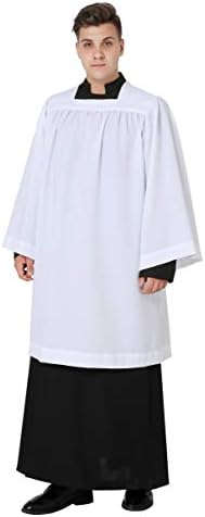 Ivyrobes decote quadrado branco Excedente de clero da igreja simples Excedência da Igreja