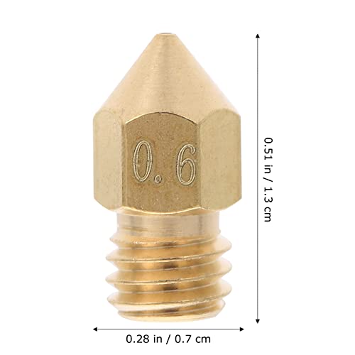 30pcs 3d Extrusora bocais bocais bocais bocais de bronze bico de desgaste pontiagudo de alta temperatura 0,6mm